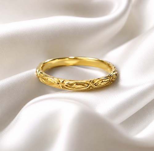 Almaz SOLID 14k Engraved Band